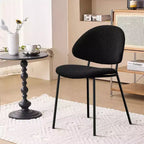 Lot de 4 chaises de salle à manger Okak Modern sans accoudoirs, design minimaliste, pour cuisine et salle à manger, avec assise rembourrée en boucle/PU
