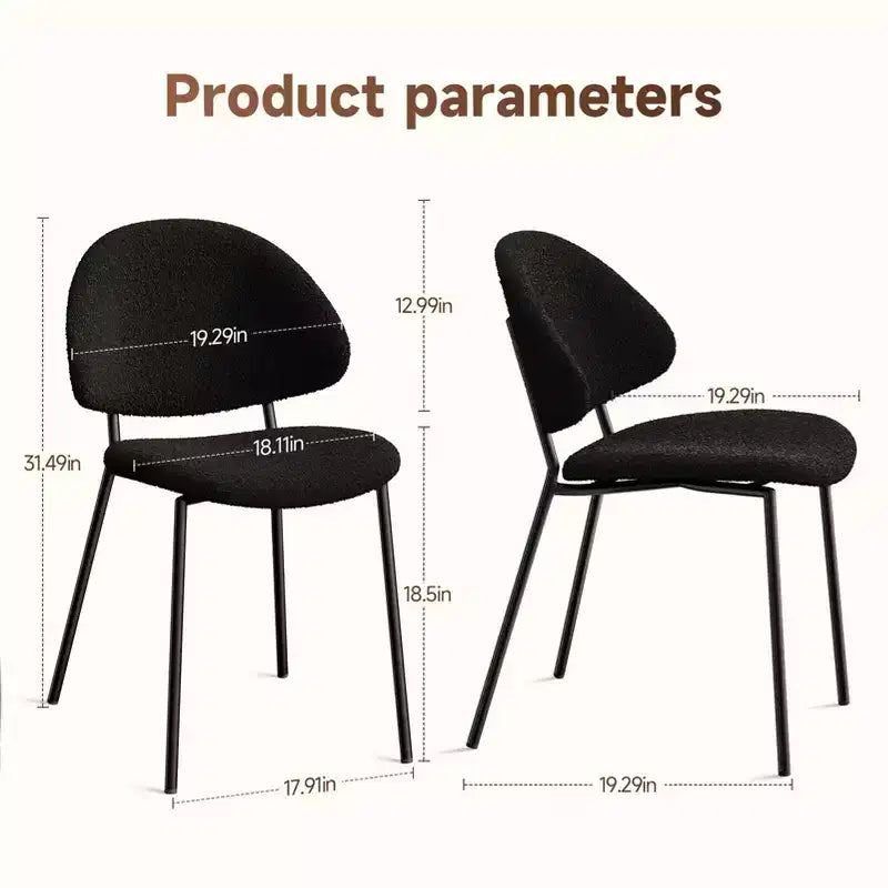 Lot de 4 chaises de salle à manger Okak Modern sans accoudoirs, design minimaliste, pour cuisine et salle à manger, avec assise rembourrée en boucle/PU
