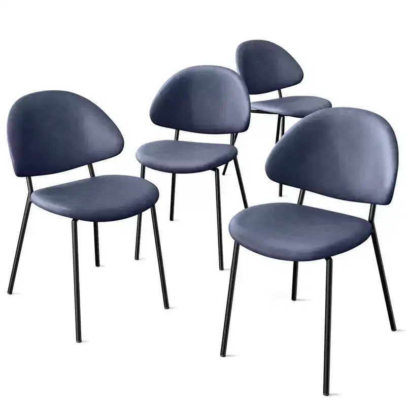 Lot de 4 chaises de salle à manger Okak Modern sans accoudoirs, design minimaliste, pour cuisine et salle à manger, avec assise rembourrée en boucle/PU