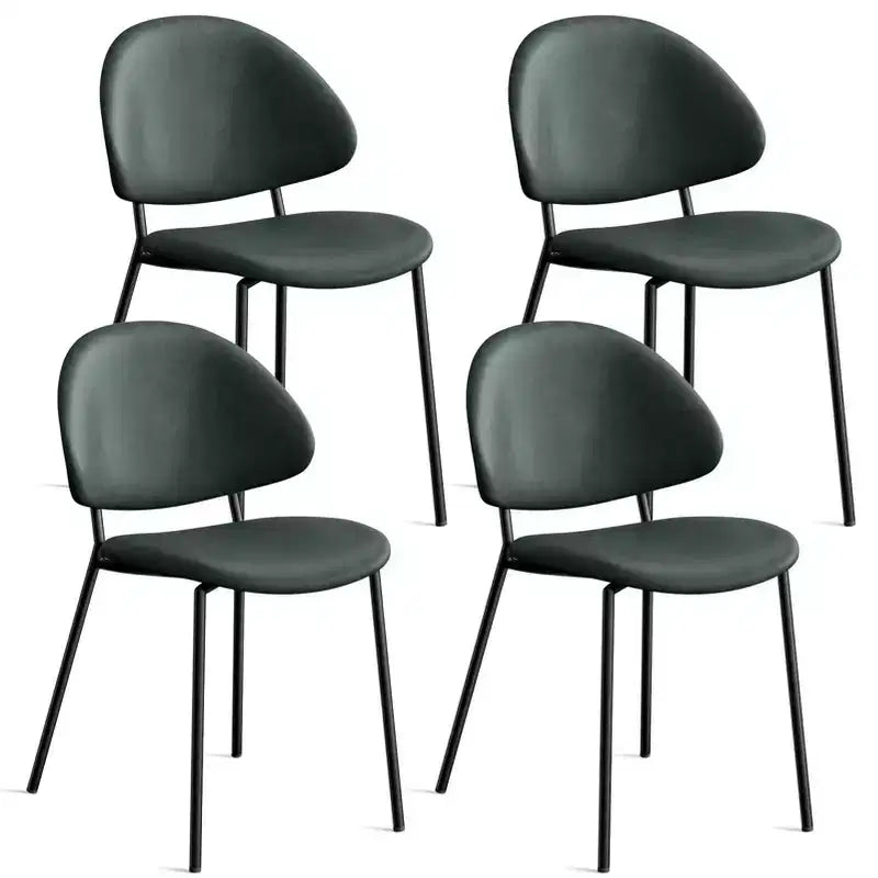 Lot de 4 chaises de salle à manger Okak Modern sans accoudoirs, design minimaliste, pour cuisine et salle à manger, avec assise rembourrée en boucle/PU