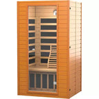 Real Relax Infrared Sauna for Home,Home Infrared Saunas up to 1-2 Persons,Canadian Hemlock with Low Emf Red Light Therapy,9-Color Chromotherapy Lights