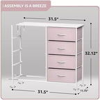 Commode Sorbus 8 tiroirs – Unité de rangement avec cadre en acier, plateau en bois, bacs en tissu – pour chambre à coucher, placard, bureau et plus encore
