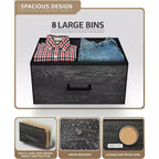 Commode Sorbus 8 tiroirs – Unité de rangement avec cadre en acier, plateau en bois, bacs en tissu – pour chambre à coucher, placard, bureau et plus encore