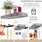 Sorbus, lot de 4 étagères murales flottantes - pour ranger et exposer des objets de collection, des éléments de décoration intérieure et d'autres objets de valeur