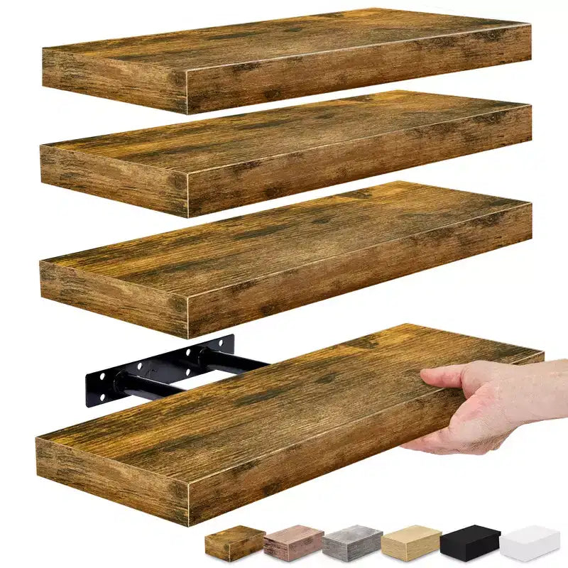 Sorbus, lot de 4 étagères murales flottantes - pour ranger et exposer des objets de collection, des éléments de décoration intérieure et d'autres objets de valeur