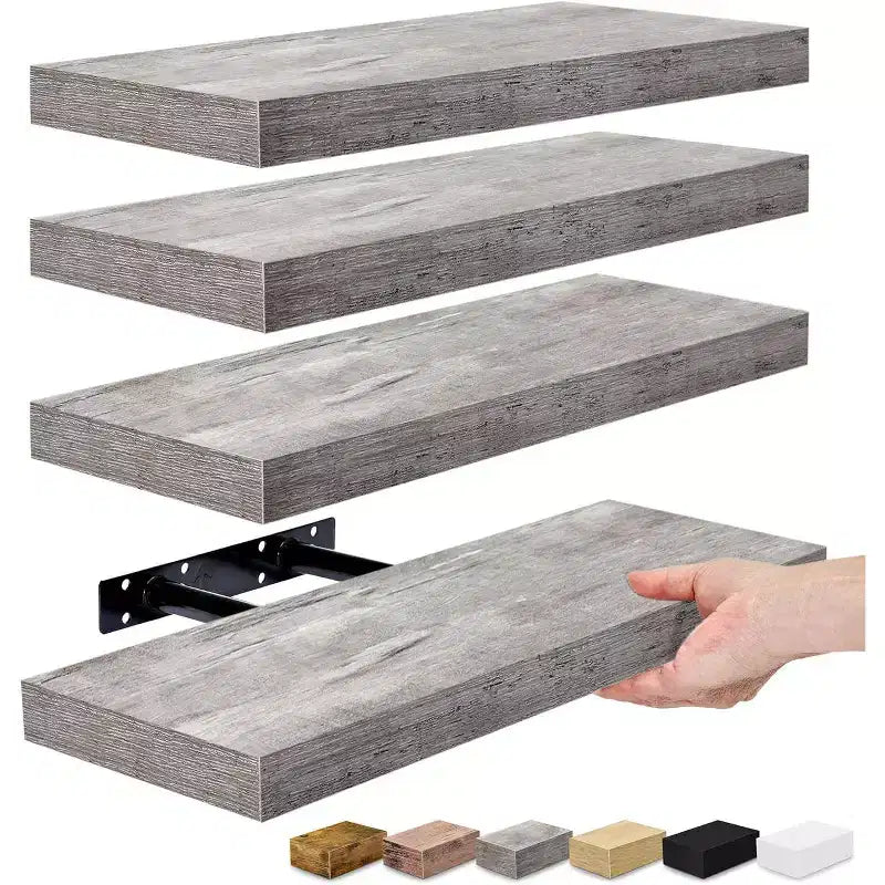 Sorbus, lot de 4 étagères murales flottantes - pour ranger et exposer des objets de collection, des éléments de décoration intérieure et d'autres objets de valeur