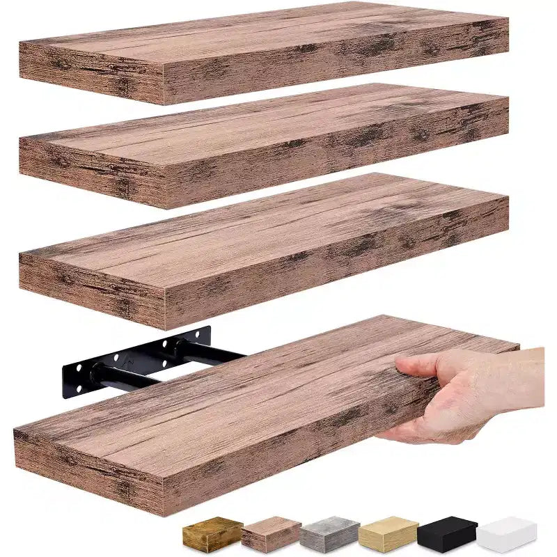 Sorbus, lot de 4 étagères murales flottantes - pour ranger et exposer des objets de collection, des éléments de décoration intérieure et d'autres objets de valeur