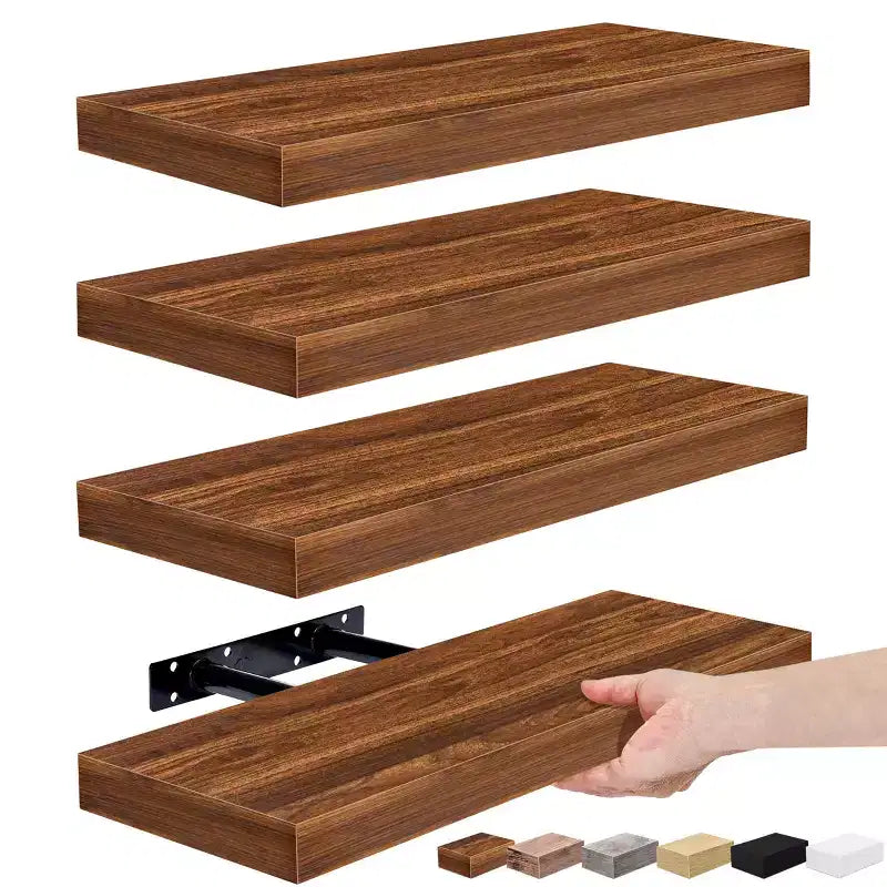 Sorbus, lot de 4 étagères murales flottantes - pour ranger et exposer des objets de collection, des éléments de décoration intérieure et d'autres objets de valeur
