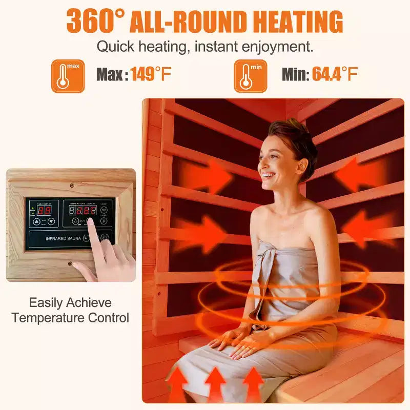 Sauna infrarouge intérieur 1 personne EROMMY, spa à domicile à faible émission électromagnétique