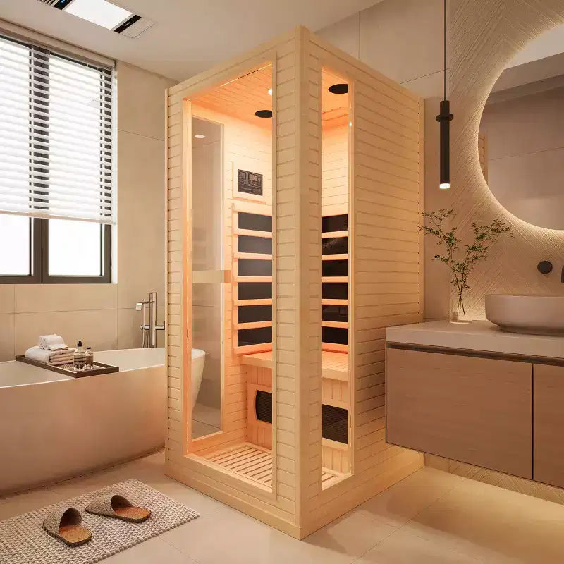 Sauna infrarouge intérieur 1 personne EROMMY, spa à domicile à faible émission électromagnétique