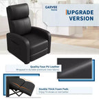 Fauteuil inclinable en cuir PU, siège simple paresseux avec poche latérale, dossier haut et accoudoirs rembourrés larges, fauteuil de cinéma maison pour salon, chambre à coucher