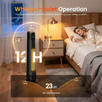 Chauffage colonne noir - Cadeau de Noël idéal, chauffe rapide 1500 W avec application et télécommande, parfait pour les fêtes