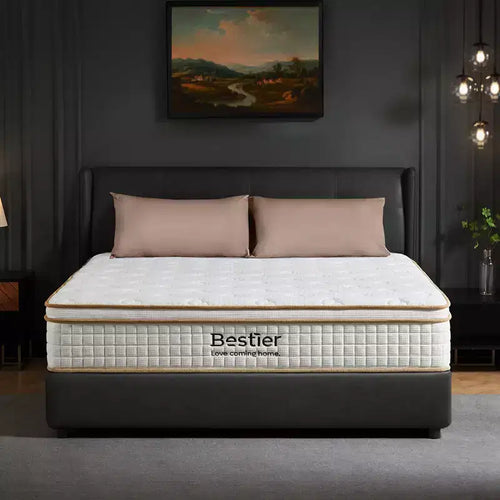 12 inch King Size Tencel Medium Hybrid Mattress, Plush Layer and Cooling Gel Memory Foam Mattress in a Box