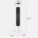 Radiateur soufflant électrique ROVSUN 1500W avec télécommande et contrôle par application, oscillant, protection anti-basculement et anti-surchauffe pour chambre et salon