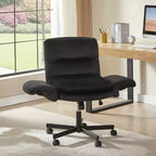 Chaise de bureau Bestier Criss Cross avec accoudoirs et roulettes, chaise de bureau ergonomique à pattes croisées, chaise de bureau pour la maison et le maquillage.