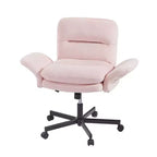 Chaise de bureau Bestier Criss Cross avec accoudoirs et roulettes, chaise de bureau ergonomique à pattes croisées, chaise de bureau pour la maison et le maquillage.