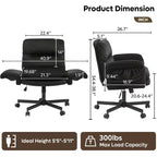 Chaise de bureau Bestier Criss Cross avec accoudoirs et roulettes, chaise de bureau ergonomique à pattes croisées, chaise de bureau pour la maison et le maquillage.