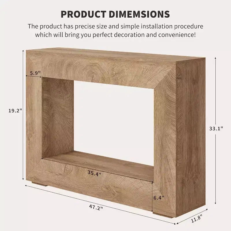 Console de table de 47 po pour ferme, table console d'entrée avec rangement, table d'appoint industrielle pour salon, entrée