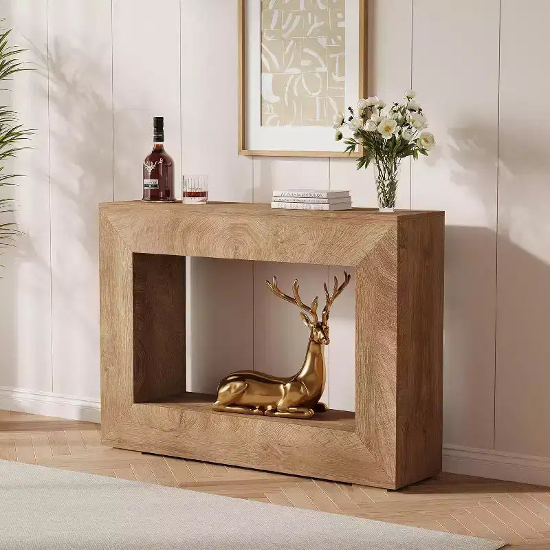 Console de table de 47 po pour ferme, table console d'entrée avec rangement, table d'appoint industrielle pour salon, entrée