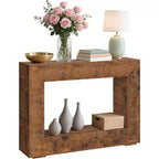 Console de table de 47 po pour ferme, table console d'entrée avec rangement, table d'appoint industrielle pour salon, entrée