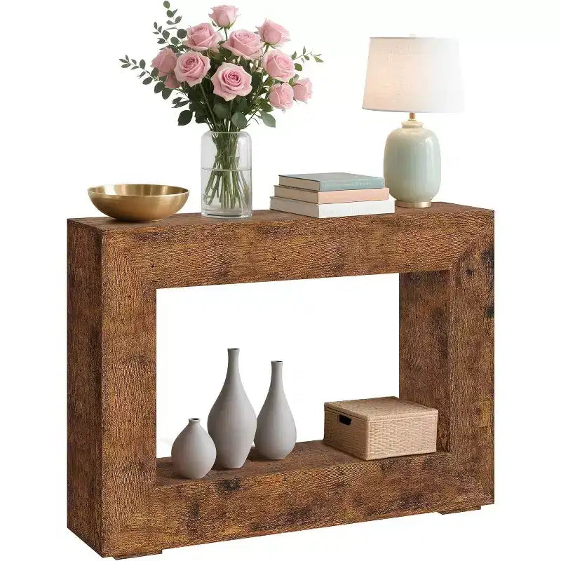 Console de table de 47 po pour ferme, table console d'entrée avec rangement, table d'appoint industrielle pour salon, entrée