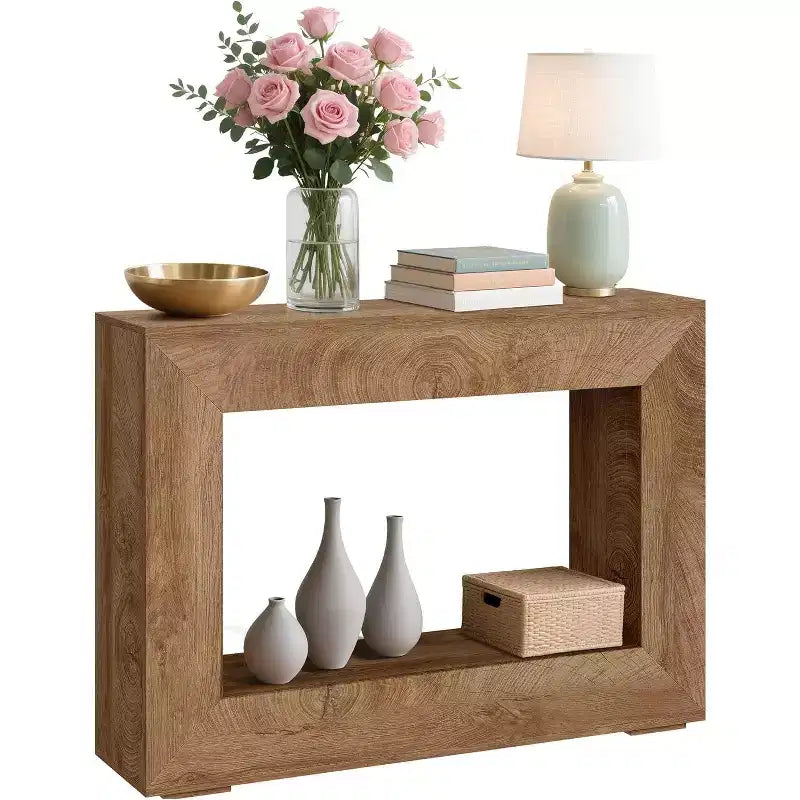 Console de table de 47 po pour ferme, table console d'entrée avec rangement, table d'appoint industrielle pour salon, entrée