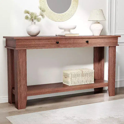Console de 54 po pour entrée - Table d'entrée de style ferme avec rangement et tiroirs, petites tables d'appoint pour couloir derrière un canapé, table de canapé