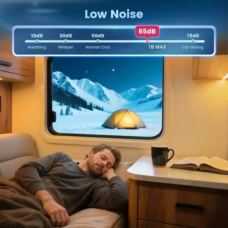 Chauffage diesel à air portable Hcalory 5KW-8KW avec réservoir de 7,5 L, contrôle par application, réglage d'altitude, alarme de CO et capteur de température sans fil pour voiture, camping-car et camion