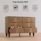 Commode moderne en bois à 6 tiroirs, motif vintage pour chambre à coucher, salon,