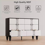 Commode moderne en bois à 6 tiroirs, motif vintage pour chambre à coucher, salon,