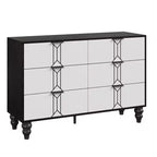 Commode moderne en bois à 6 tiroirs, motif vintage pour chambre à coucher, salon,