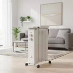 Gymax 1500W Oil-Filled Radiator Space Heater w/ Humidification Box Electric Portable Heater w/ 3 Heat Setting Overheat & Top-Over Protection