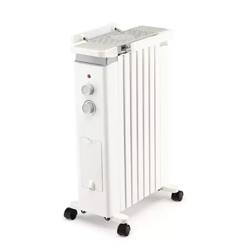 Radiateur à bain d'huile Gymax 1500 W avec humidificateur, chauffage électrique portable à 3 réglages de température, protection contre la surchauffe et le basculement