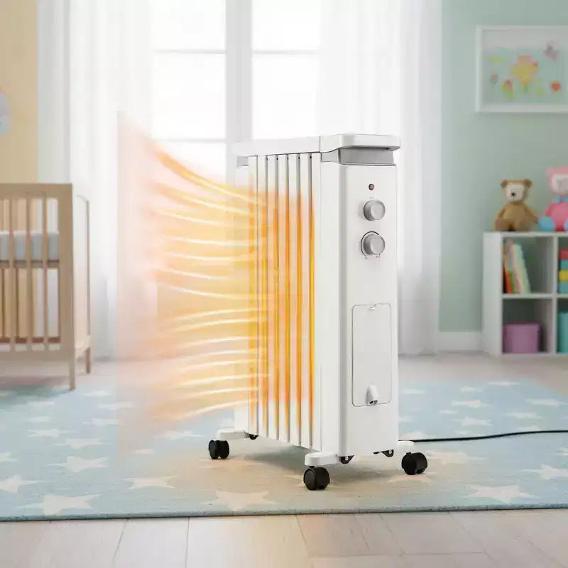 Radiateur à bain d'huile Gymax 1500 W avec humidificateur, chauffage électrique portable à 3 réglages de température, protection contre la surchauffe et le basculement