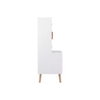 Meuble de rangement pour jouets Whisen Kids avec portes et étagère ouverte, organisateur moderne avec pieds en bois naturel - Blanc