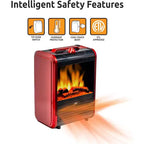 Chauffage soufflant portable avec effet cheminée EZ Heat, design compact 1200 W avec effet flamme réaliste