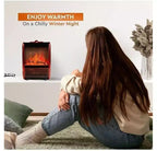 Chauffage soufflant portable avec effet cheminée EZ Heat, design compact 1200 W avec effet flamme réaliste