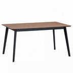 Table à manger Royal Hampton, plateau rectangulaire marron 150 cm, pieds scandinaves noirs