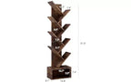Étagère haute en bois GustoWave à niveaux avec rangement, étagère d'angle, étagère en forme d'arbre, pour salon, chambre, bureau à domicile