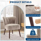 Fauteuil d'appoint moderne COZONY, fauteuil simple rembourré en tissu avec siège lounge et pieds en bois pour salon, bureau, chambre à coucher, 1 pièce