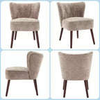 Fauteuil d'appoint moderne COZONY, fauteuil simple rembourré en tissu avec siège lounge et pieds en bois pour salon, bureau, chambre à coucher, 1 pièce
