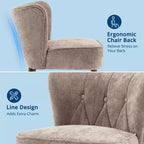 Fauteuil d'appoint moderne COZONY, fauteuil simple rembourré en tissu avec siège lounge et pieds en bois pour salon, bureau, chambre à coucher, 1 pièce