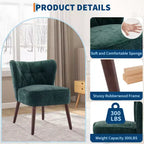 Fauteuil d'appoint moderne COZONY, fauteuil simple rembourré en tissu avec siège lounge et pieds en bois pour salon, bureau, chambre à coucher, 1 pièce