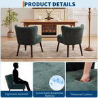 Fauteuil d'appoint moderne COZONY, fauteuil simple rembourré en tissu avec siège lounge et pieds en bois pour salon, bureau, chambre à coucher, 1 pièce