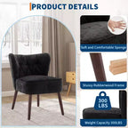 Fauteuil d'appoint moderne COZONY, fauteuil simple rembourré en tissu avec siège lounge et pieds en bois pour salon, bureau, chambre à coucher, 1 pièce