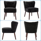 Fauteuil d'appoint moderne COZONY, fauteuil simple rembourré en tissu avec siège lounge et pieds en bois pour salon, bureau, chambre à coucher, 1 pièce
