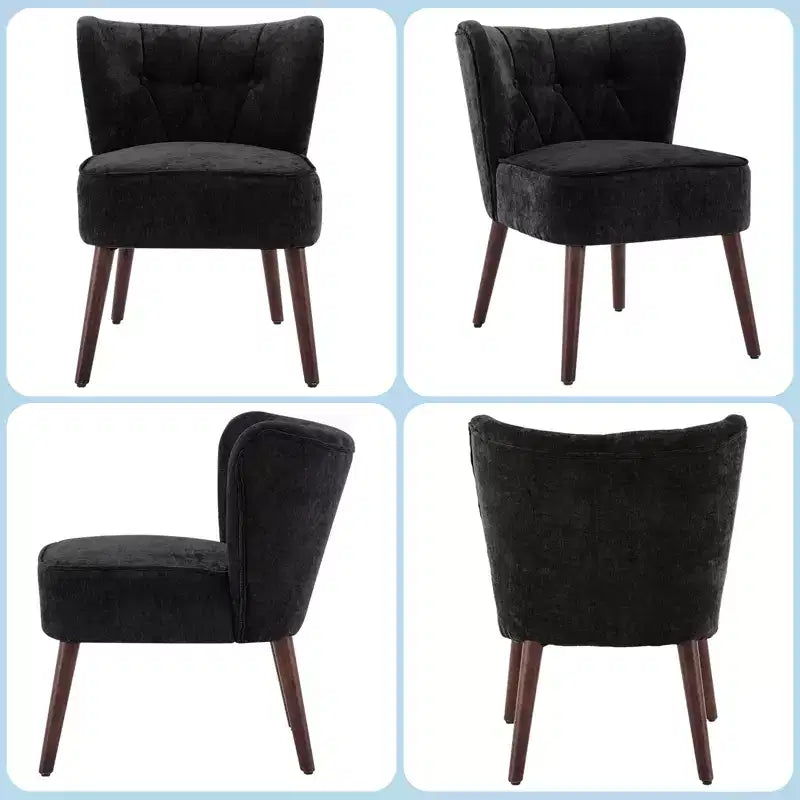 Fauteuil d'appoint moderne COZONY, fauteuil simple rembourré en tissu avec siège lounge et pieds en bois pour salon, bureau, chambre à coucher, 1 pièce