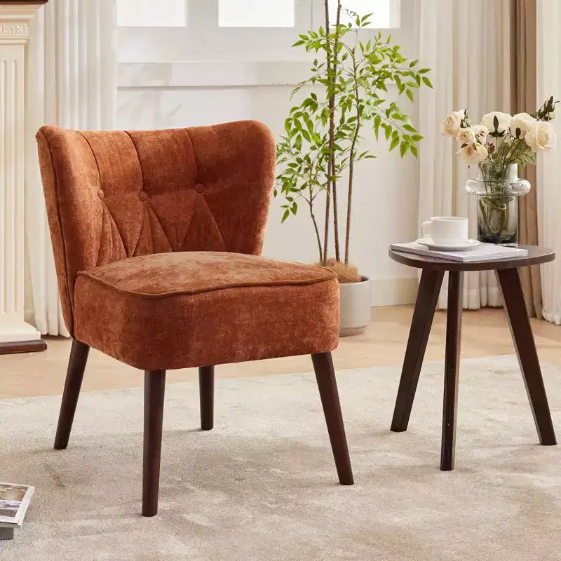 Fauteuil d'appoint moderne COZONY, fauteuil simple rembourré en tissu avec siège lounge et pieds en bois pour salon, bureau, chambre à coucher, 1 pièce