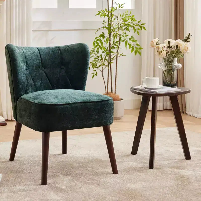 Fauteuil d'appoint moderne COZONY, fauteuil simple rembourré en tissu avec siège lounge et pieds en bois pour salon, bureau, chambre à coucher, 1 pièce