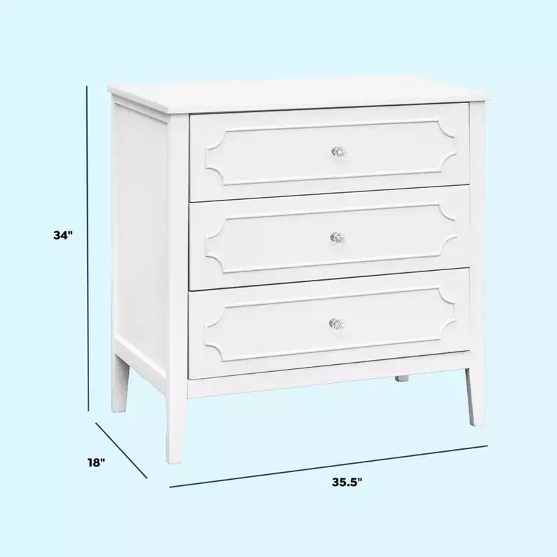 Commode 3 tiroirs daVinci Chloe Regency - Blanc